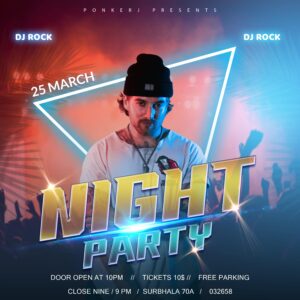 DJ night party flyer psd template