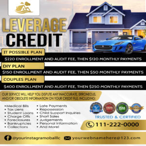 leverage credit repair flyer free template
