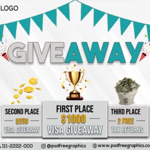 GIVEAWAY credit FLYER-psd free graphics