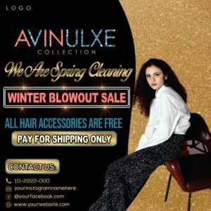 Hair extension sale flyer-psd free graphics