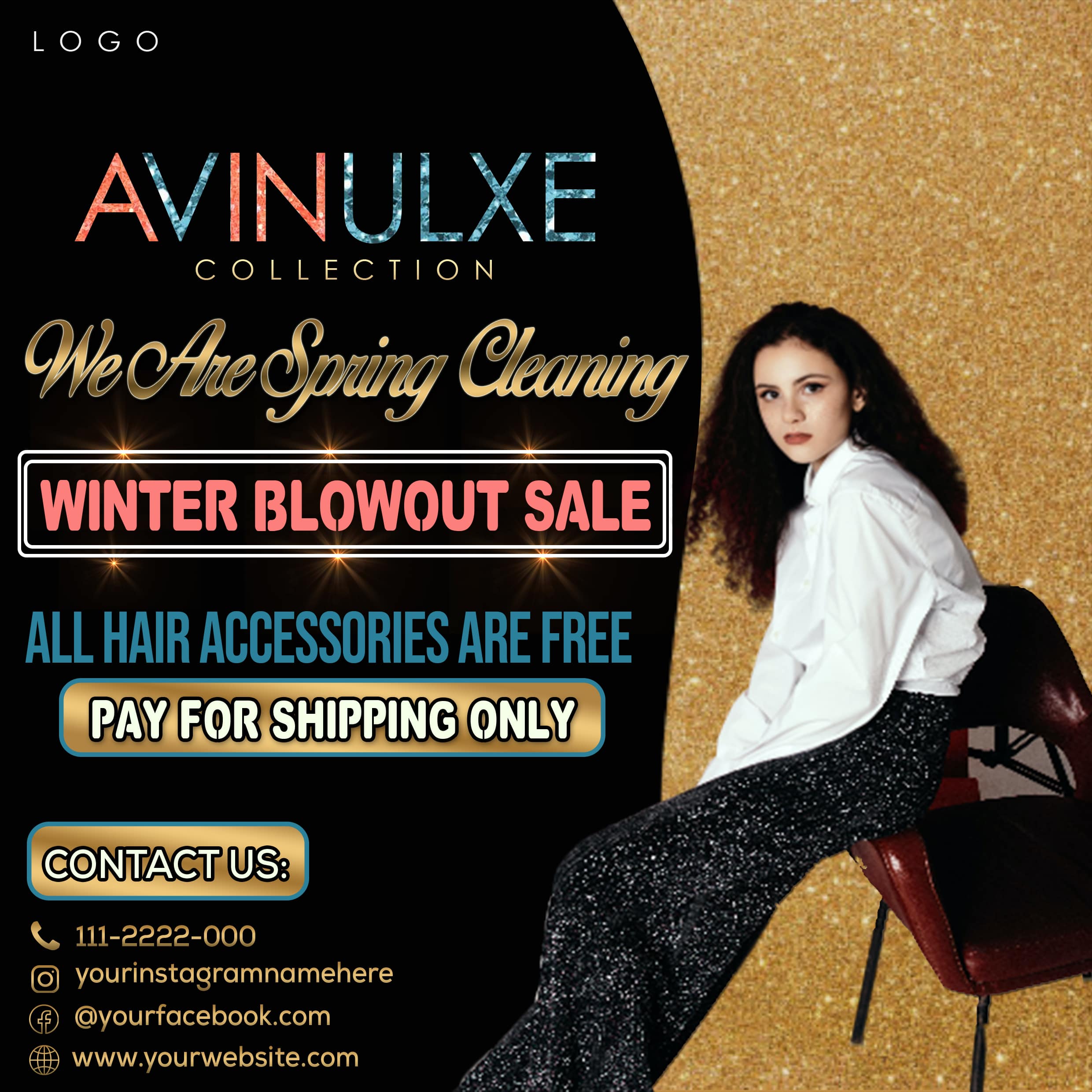 Hair extension sale flyer-psd free graphics Hair extension sale flyer-psd free graphics