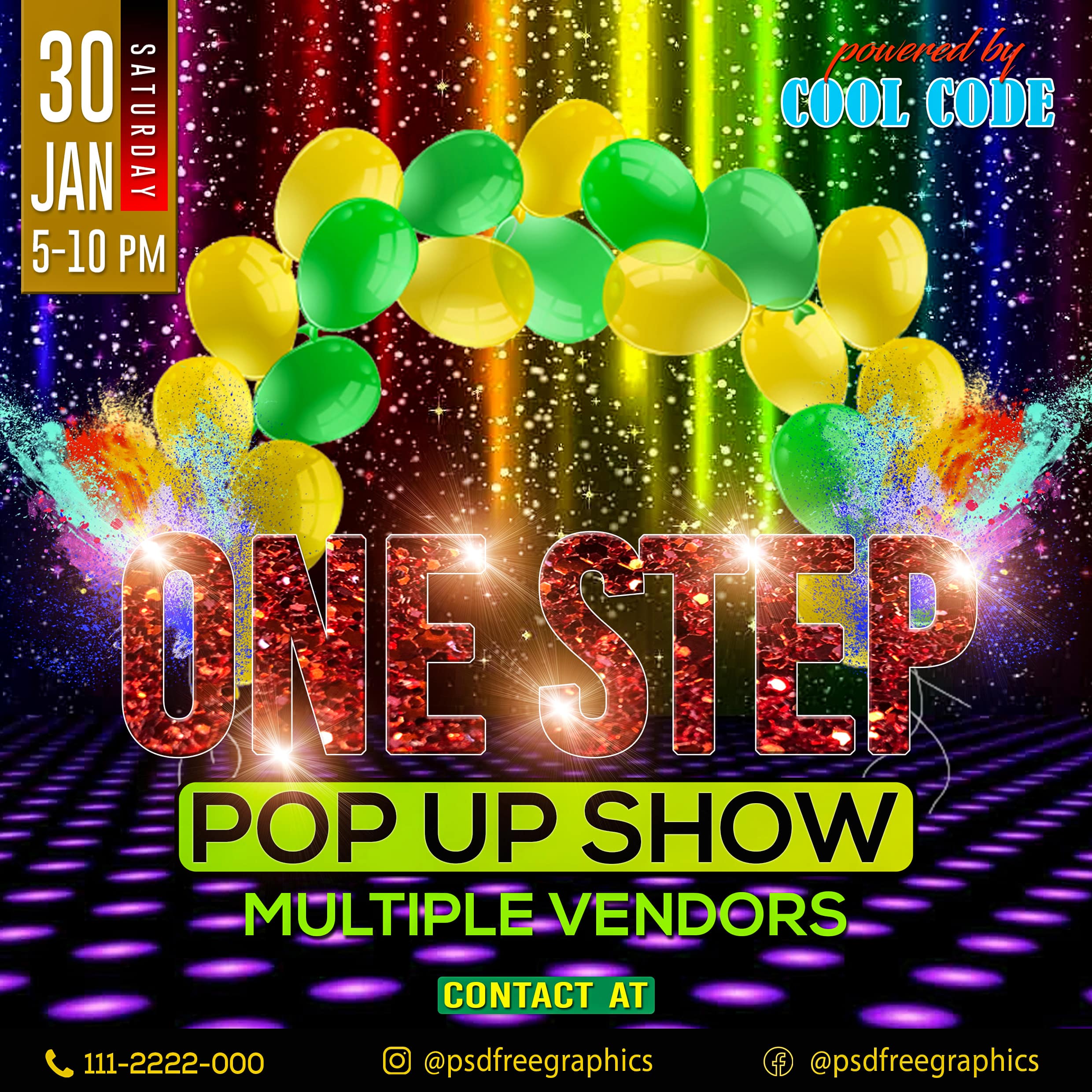 Popup party flyer template-psd free graphics Popup party flyer template-psd free graphics