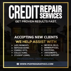 credit services flyer template-psd free graphics