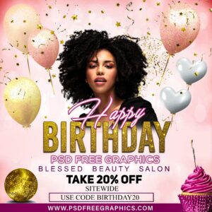 happy birthday party flyer-psd free graphics