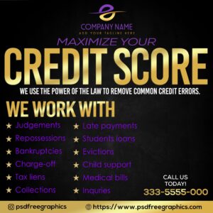 maximize credit flyer-psd free graphics
