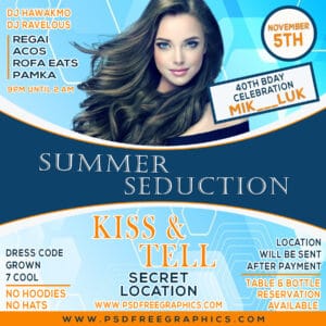 Summer Party Flyer-PSD Free Graphics