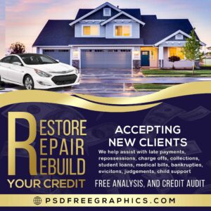 Credit Repair Business Flyer-PSD Free Graphics