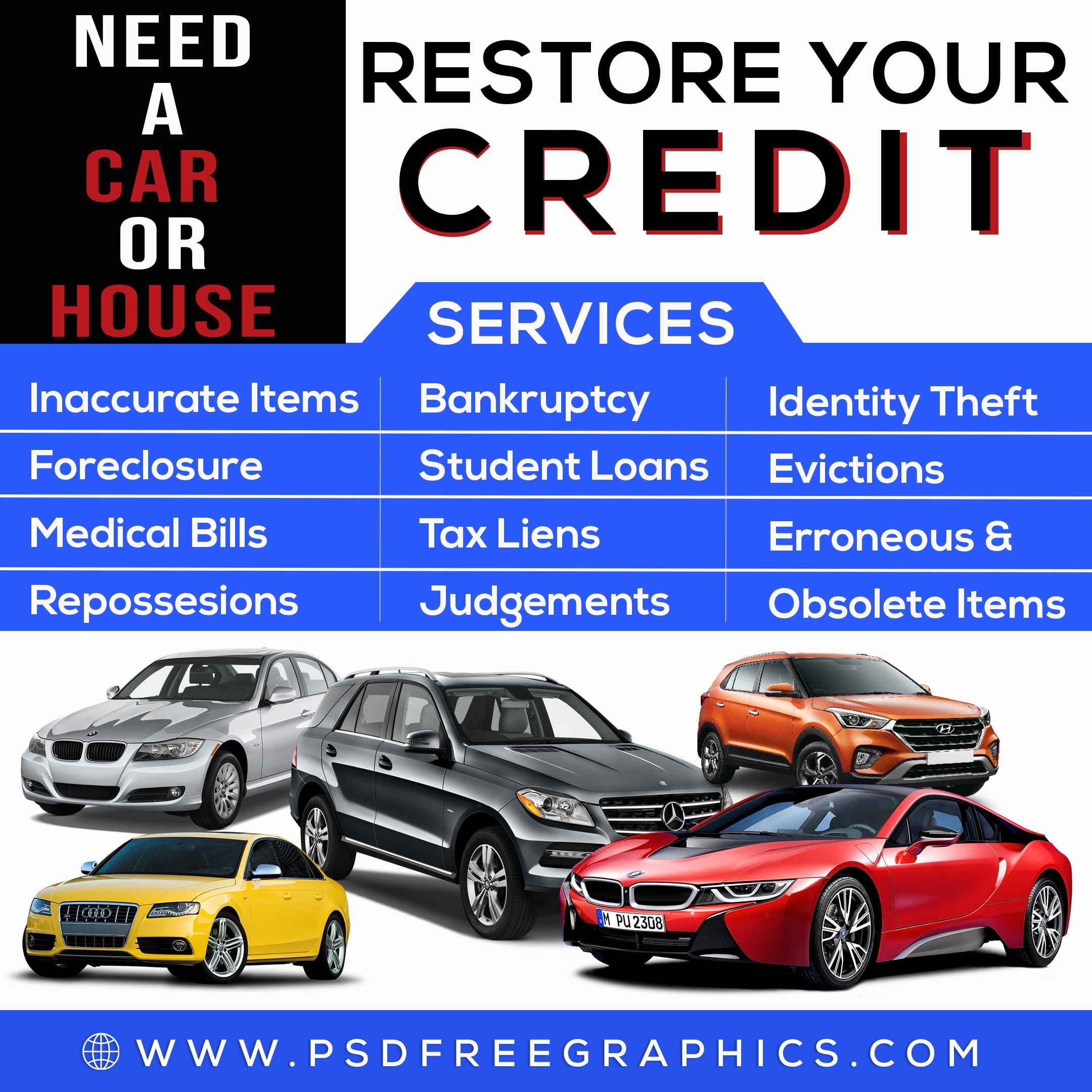 Credit Repair Marketing Post-PSD Free Graphics Credit Repair Marketing Post-PSD Free Graphics